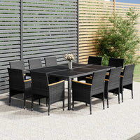Set Pranzo da Giardino 11pz in Polyrattan Grigio 3058569