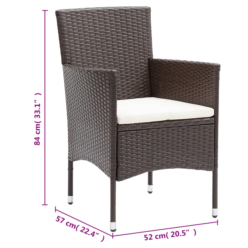 Set da Pranzo da Giardino 11 pz in Polyrattan Marrone cod mxl 41772