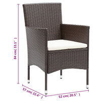Set da Pranzo da Giardino 11 pz in Polyrattan Marrone cod mxl 41772