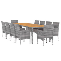 Set Pranzo da Giardino 11pz in Polyrattan Grigio 3058577