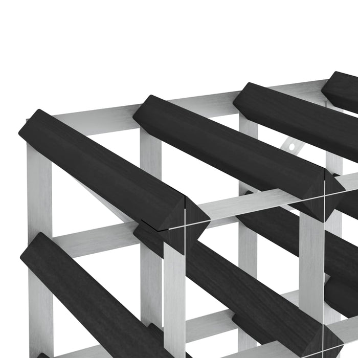 Portavini da 12 Bottiglie Nero in Legno Massello di Pino cod mxl 48698