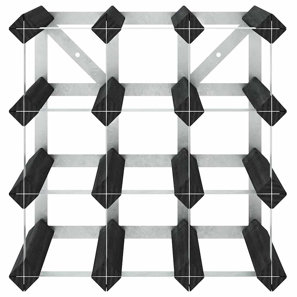 Portavini da 12 Bottiglie Nero in Legno Massello di Pino 325913