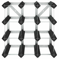 Portavini da 12 Bottiglie Nero in Legno Massello di Pino 325913