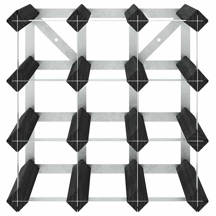 Portavini da 12 Bottiglie Nero in Legno Massello di Pino 325913