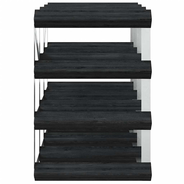 Portavini da 12 Bottiglie Nero in Legno Massello di Pino 325913