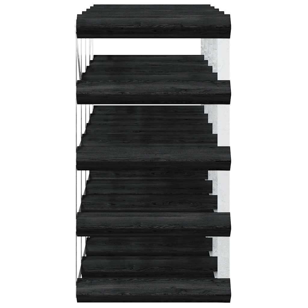 Portavini da 20 Bottiglie Nero in Legno Massello di Pino 325914