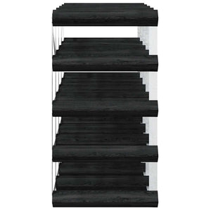 Portavini da 20 Bottiglie Nero in Legno Massello di Pino 325914