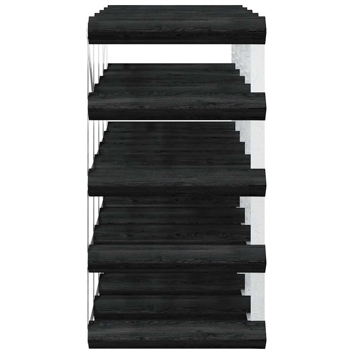 Portavini da 20 Bottiglie Nero in Legno Massello di Pino 325914