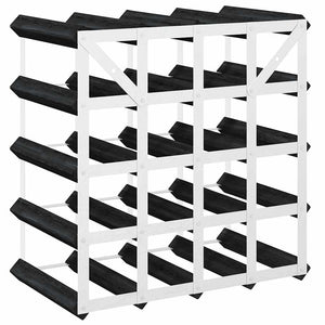 Portavini da 20 Bottiglie Nero in Legno Massello di Pino 325914