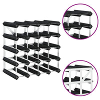 Portavini da 20 Bottiglie Nero in Legno Massello di Pino 325914