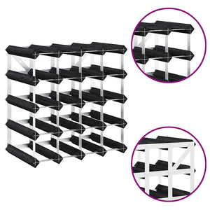 Portavini da 20 Bottiglie Nero in Legno Massello di Pino 325914