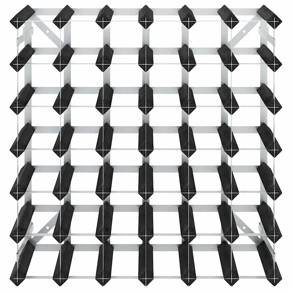 Portavini da 42 Bottiglie Nero in Legno Massello di Pino 325915