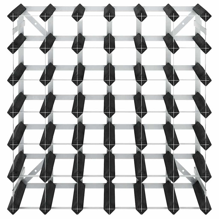 Portavini da 42 Bottiglie Nero in Legno Massello di Pino 325915