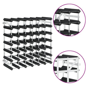 Portavini da 42 Bottiglie Nero in Legno Massello di Pino 325915