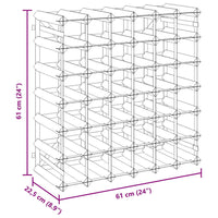 Portavini da 42 Bottiglie Nero in Legno Massello di Pino 325915