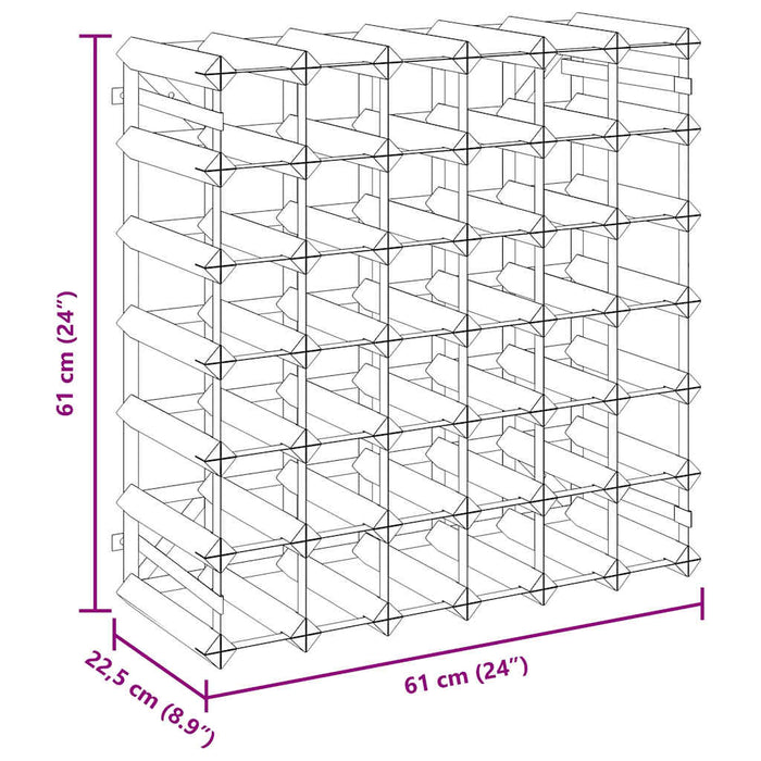 Portavini da 42 Bottiglie Nero in Legno Massello di Pino 325915