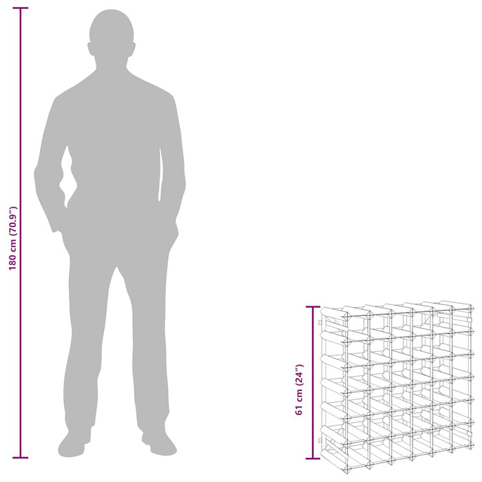 Portavini da 42 Bottiglie Nero in Legno Massello di Pino 325915