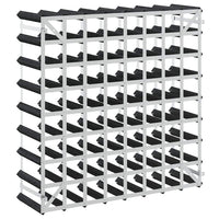 Portavini da 72 Bottiglie Nero in Legno Massello di Pino 325916