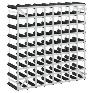 Portavini da 72 Bottiglie Nero in Legno Massello di Pino 325916