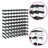 Portavini da 72 Bottiglie Nero in Legno Massello di Pino 325916