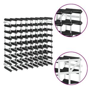 Portavini da 72 Bottiglie Nero in Legno Massello di Pino 325916