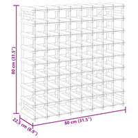 Portavini da 72 Bottiglie Nero in Legno Massello di Pino 325916