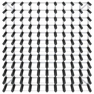 Portavini da 120 Bottiglie Nero in Legno Massello di Pino 325917