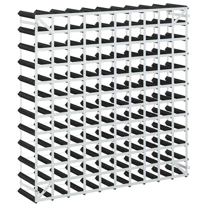 Portavini da 120 Bottiglie Nero in Legno Massello di Pino 325917