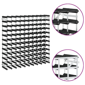 Portavini da 120 Bottiglie Nero in Legno Massello di Pino 325917