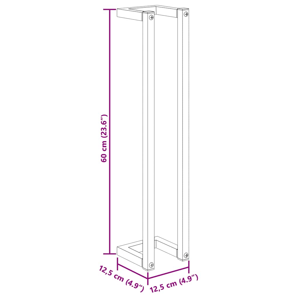 Portasciugamani da Terra Nero 12,5x12,5x60cm Ferro 325919