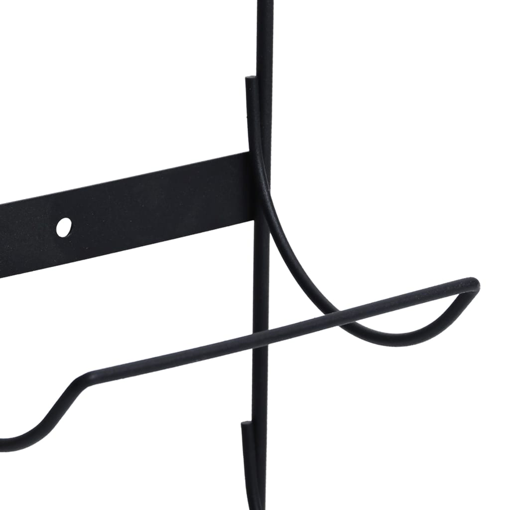 Portavini da Parete per 5 Bottiglie Nero in Ferro