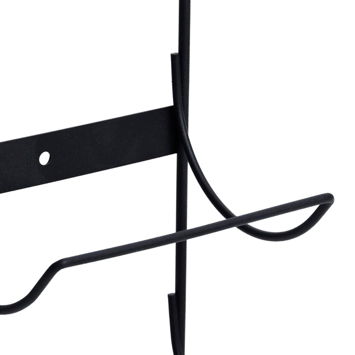 Portavini da Parete per 5 Bottiglie Nero in Ferro