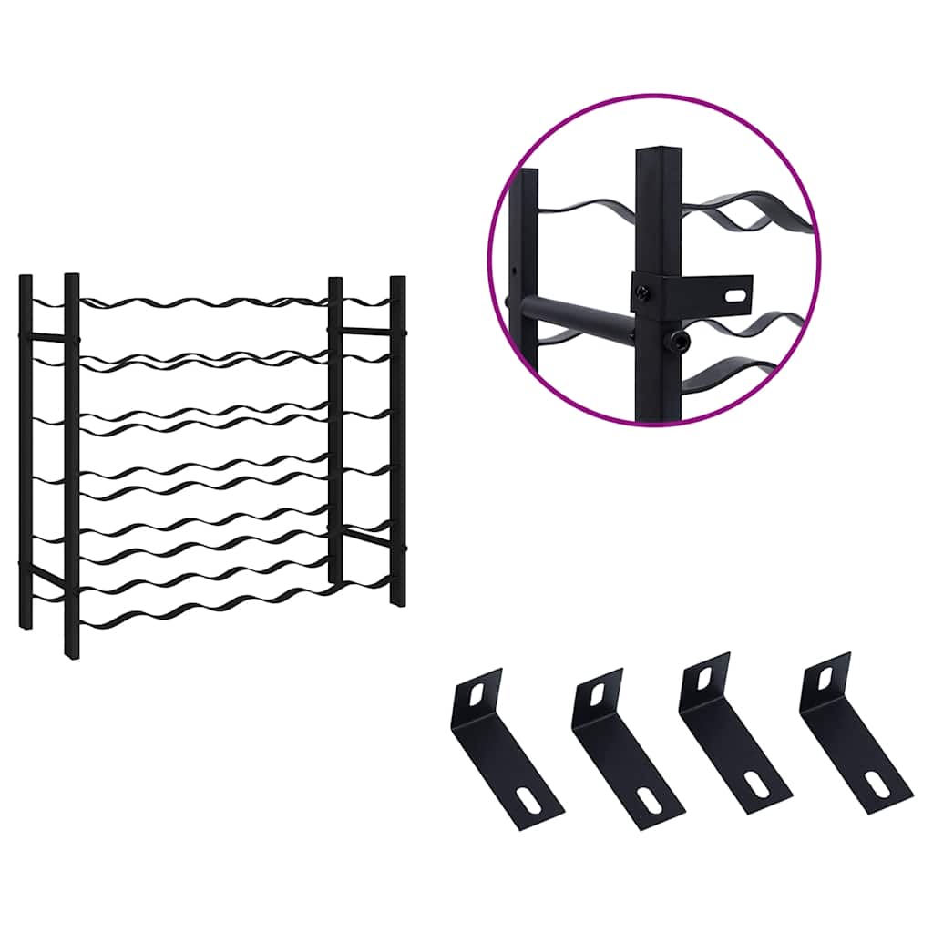 Portavini da 36 Bottiglie Nero in Ferro 325921