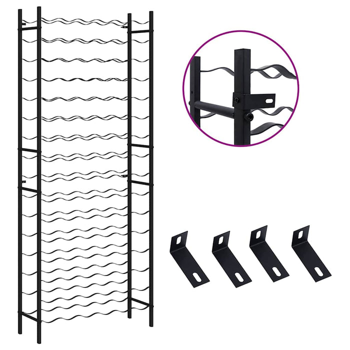 Portavini da 96 Bottiglie Nero in Ferro 325923