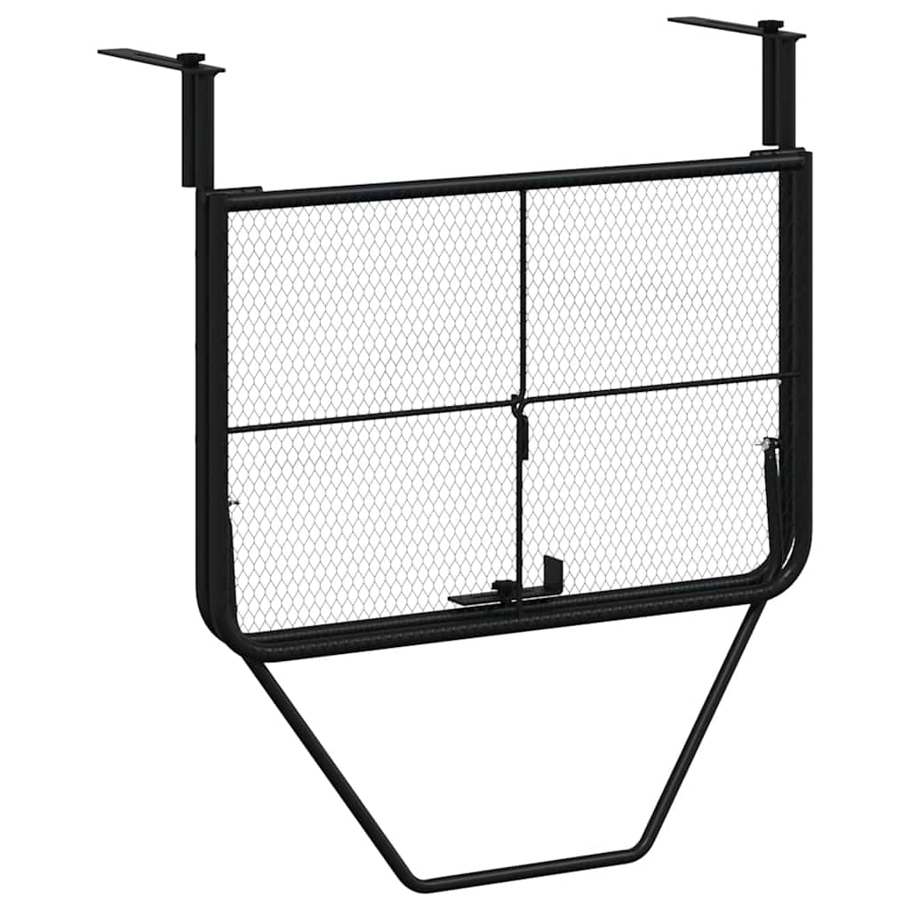 Tavolo da Balcone Nero 60x40 cm in Acciaio 325924