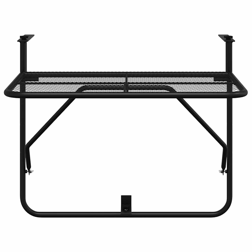 Tavolo da Balcone Nero 60x40 cm in Acciaio 325924