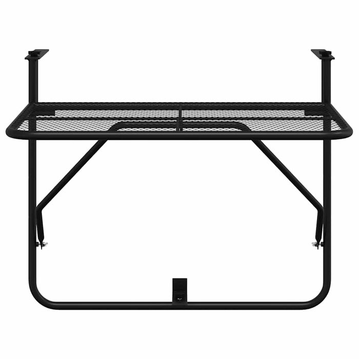 Tavolo da Balcone Nero 60x40 cm in Acciaio 325924