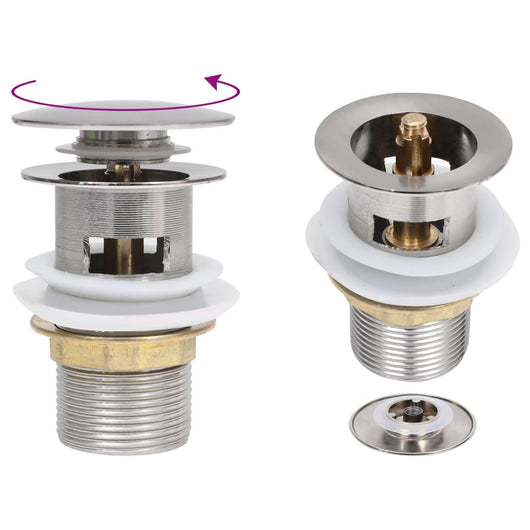 Piletta push con troppo pieno argento 6,4x6,4x9,1 cm 02_0003482