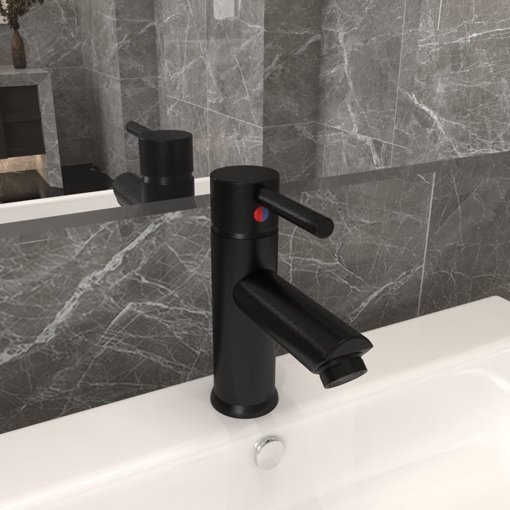 Rubinetto per Lavabo del Bagno-Rubinetto da lavandino Nero 130x176 mm