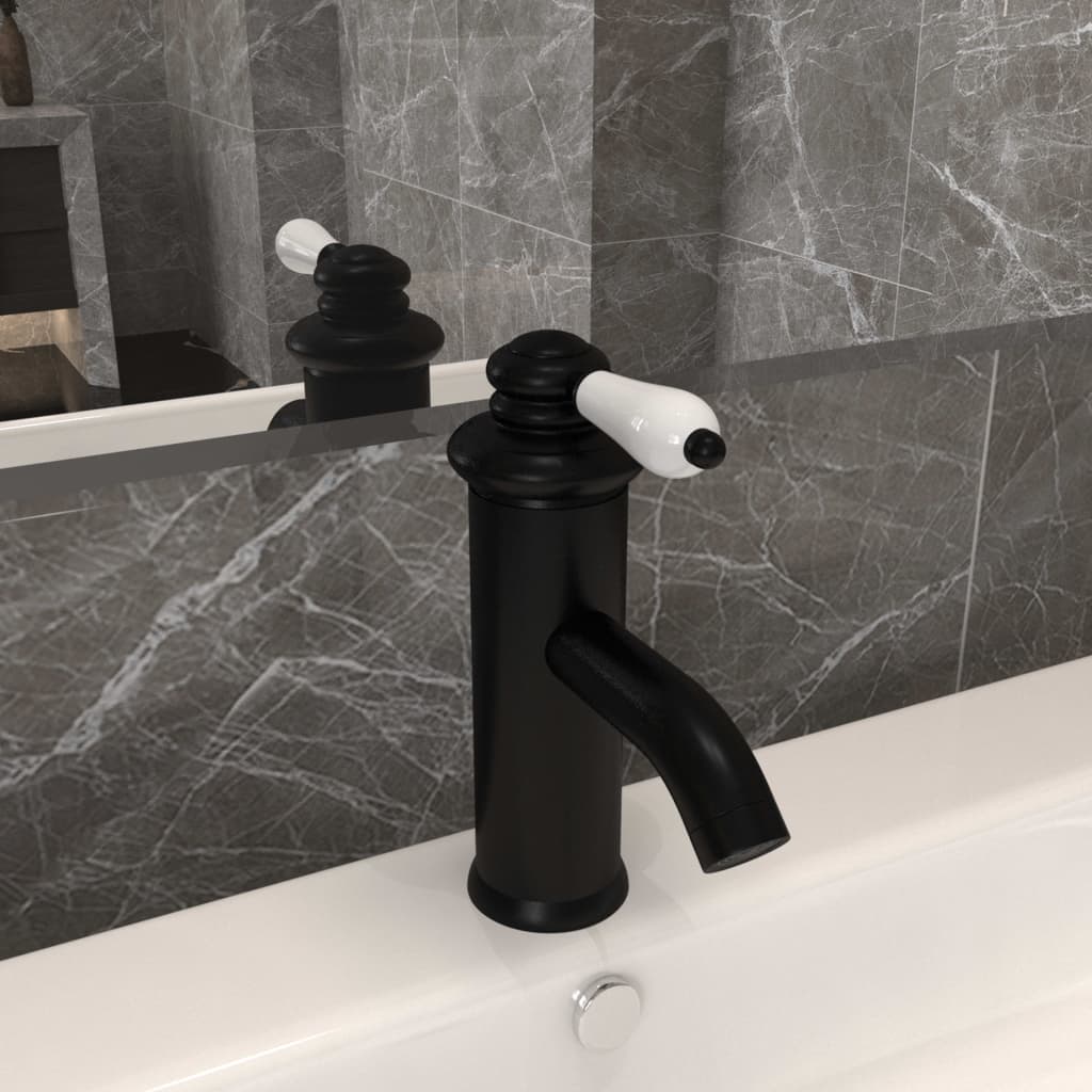 Rubinetto per Lavabo del Bagno-Rubinetto da lavandino Nero 130x180 mm