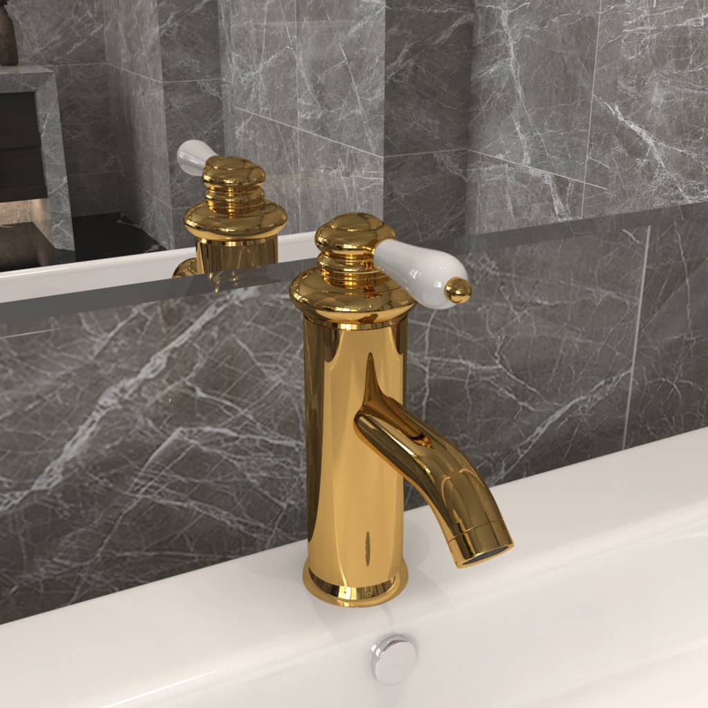 Rubinetto per Lavabo del Bagno-Rubinetto da lavandino Oro 130x180 mm