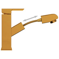 Rubinetto Lavabo da Bagno Funzione Estraibile Oro 157x172 mm 149077