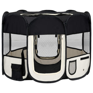 Box per cani pieghevole con borsa per il trasporto 90 x 90 x 58 cm nero 02_0001734