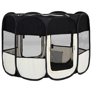 Box per Cani Pieghevole con Borsa Trasporto Nero 90x90x58 cm cod mxl 39817