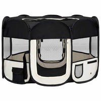 Box per Cani Pieghevole con Borsa Trasporto Nero 110x110x58 cm 171006