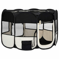 Box per Cani Pieghevole con Borsa Trasporto Nero 110x110x58 cm 171006
