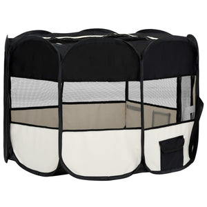 Parco per cani pieghevole con borsa per il trasporto 110 x 110 x 58 cm nero 02_0001727