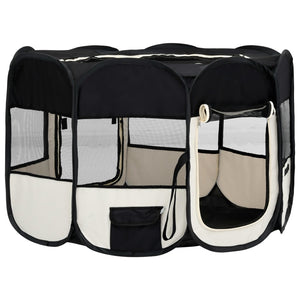 Parco per cani pieghevole con borsa per il trasporto 125 x 125 x 61 cm nero 02_0001728