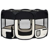 Parco per cani pieghevole con borsa per il trasporto 145 x 145 x 61 cm nero 02_0001729