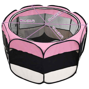 Box per Cani Pieghevole con Borsa Trasporto Rosa 90x90x58 cm 171009